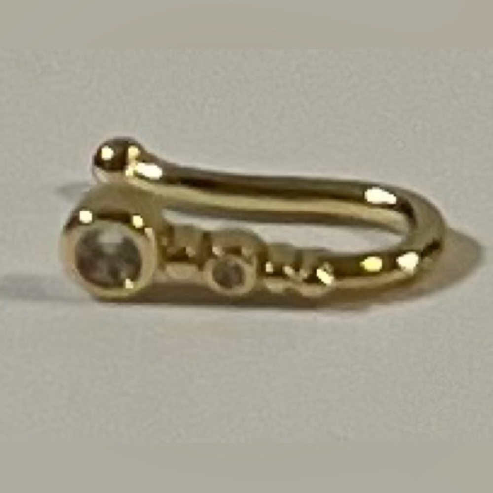 NEW Gold Tone & Rhinestone Faux Nose Ring.